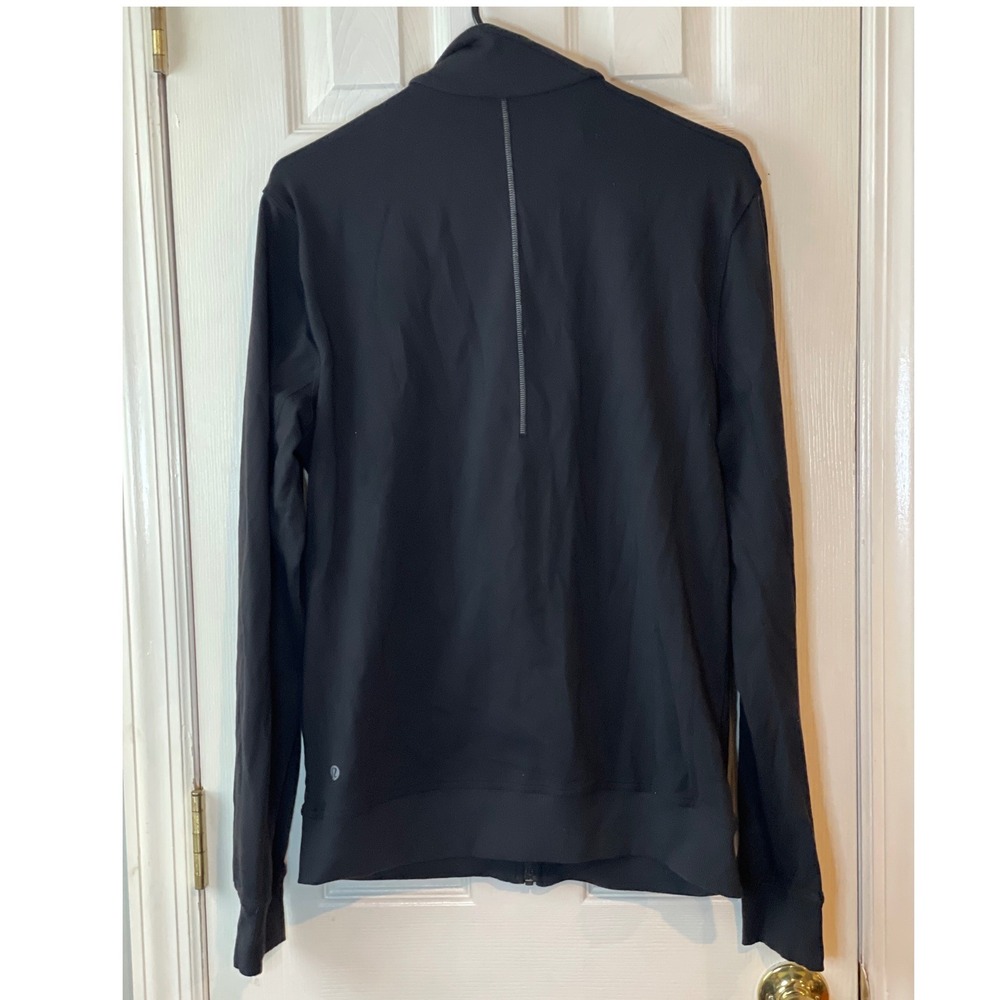 Lululemon Athletica Mens Sojourn Jacket Black Full Zip Mock‎ Neck Size M H6 - Picture 7 of 15